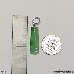 Small green jade bamboo pendant
