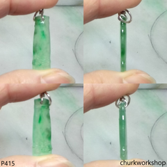 Small green jade bamboo pendant