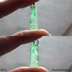 Small green jade bamboo pendant