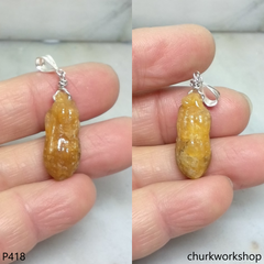 Red jade peanut pendant