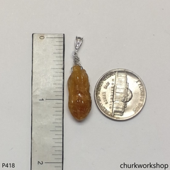 Red jade peanut pendant