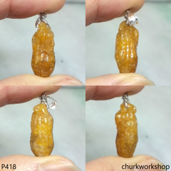 Red jade peanut pendant