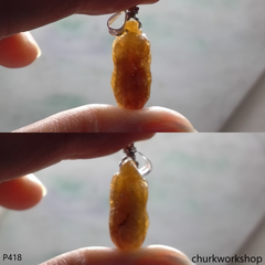 Red jade peanut pendant