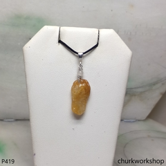 Red jade peanut pendant