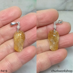 Red jade peanut pendant