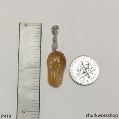 Red jade peanut pendant