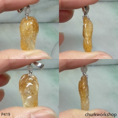 Red jade peanut pendant
