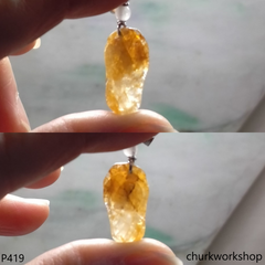 Red jade peanut pendant