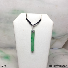 Small jade stick charm sterling silver