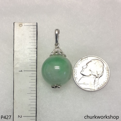 Light green jade bead pendant
