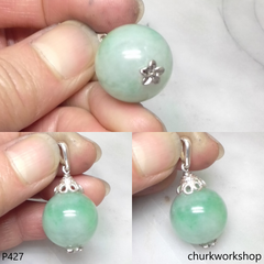 Light green jade bead pendant