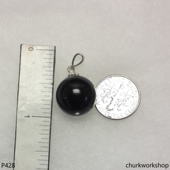 Black jade bead pendant