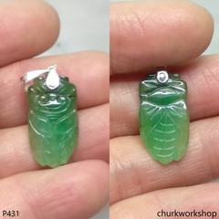 Green jade small cicada pendant