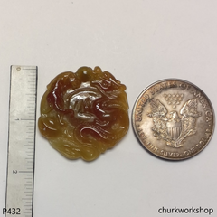 Reserved Red jade dragon with tiger pendant