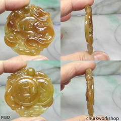 Reserved Red jade dragon with tiger pendant