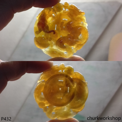 Reserved Red jade dragon with tiger pendant
