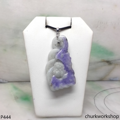 Deep purple jade bat & coin pendant