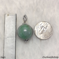 Lavender mix green jade bead pendant