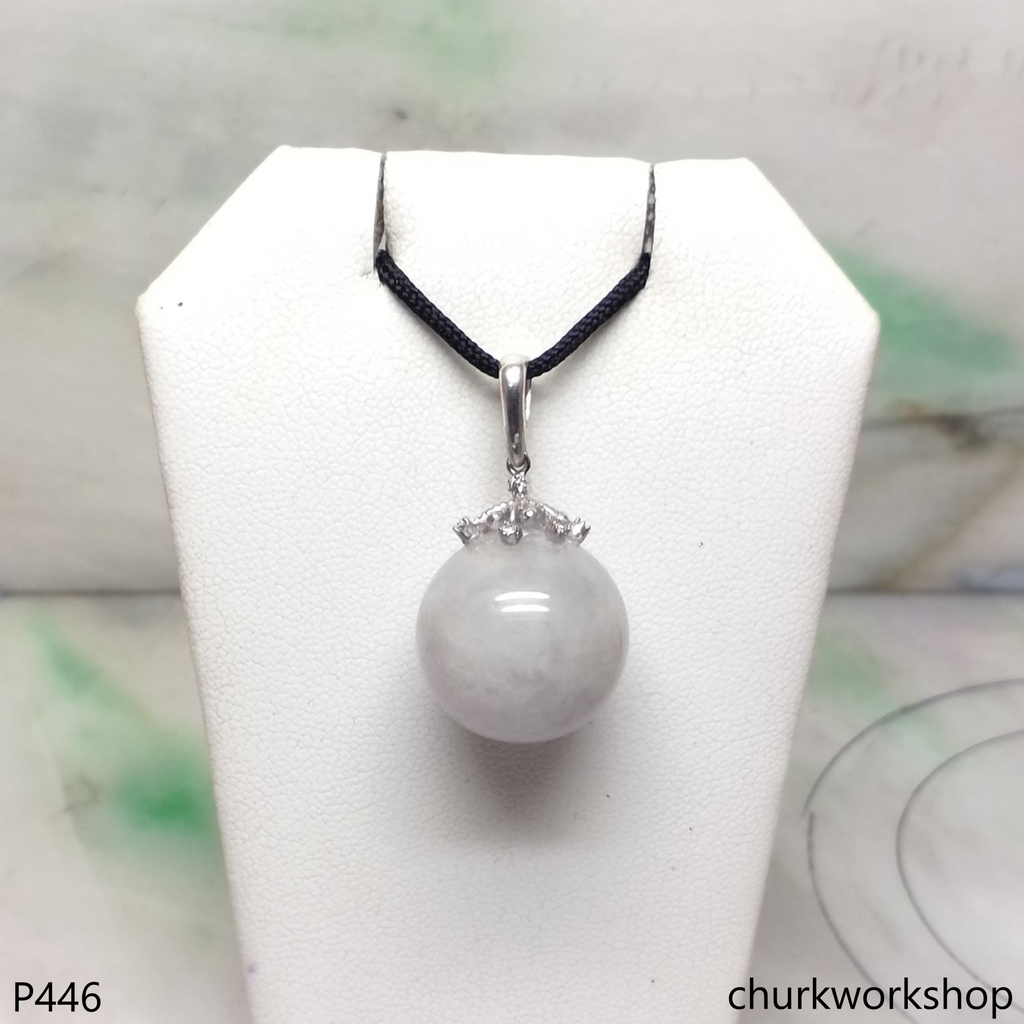 Lavender jade bead pendant