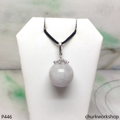 Lavender jade bead pendant
