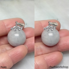 Lavender jade bead pendant