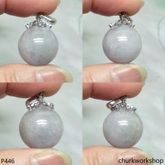 Lavender jade bead pendant