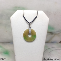 Yellowish jade Donut pendant