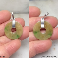 Yellowish jade Donut pendant