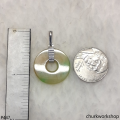 Yellowish jade Donut pendant