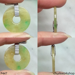 Yellowish jade Donut pendant