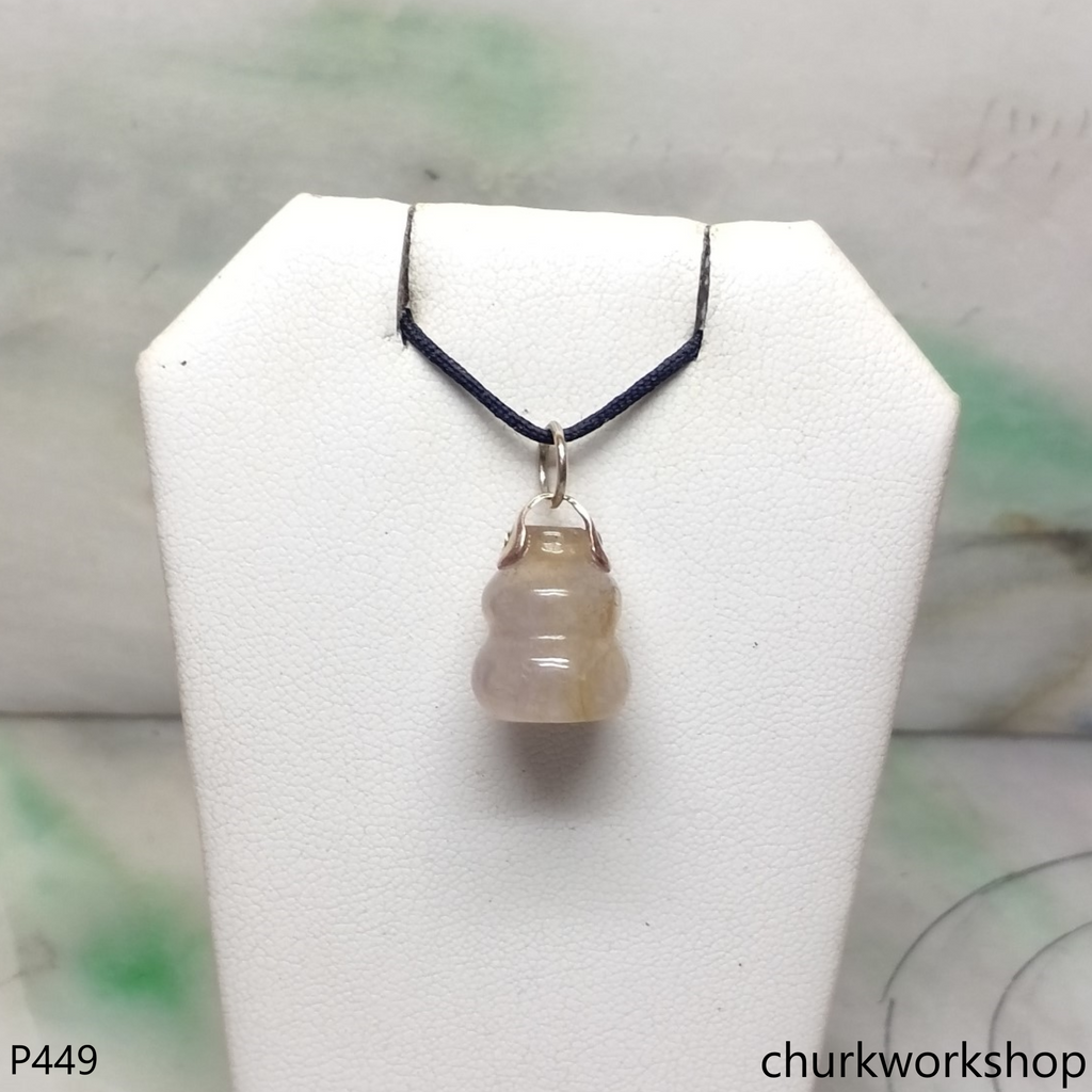 Yellowish lavender jade gourd pendant