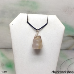 Yellowish lavender jade gourd pendant