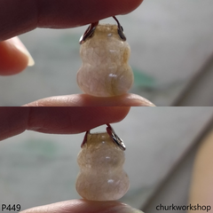 Yellowish lavender jade gourd pendant