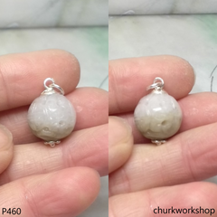 Lavender carved jade bead pendant