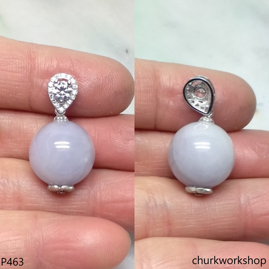 Lavender jade bead pendant