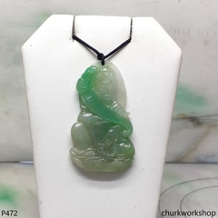 Bluish green lady Buddha pendant