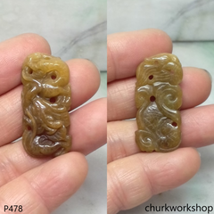 Red jade dragon pendant