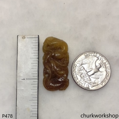 Red jade dragon pendant