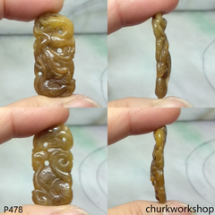 Red jade dragon pendant