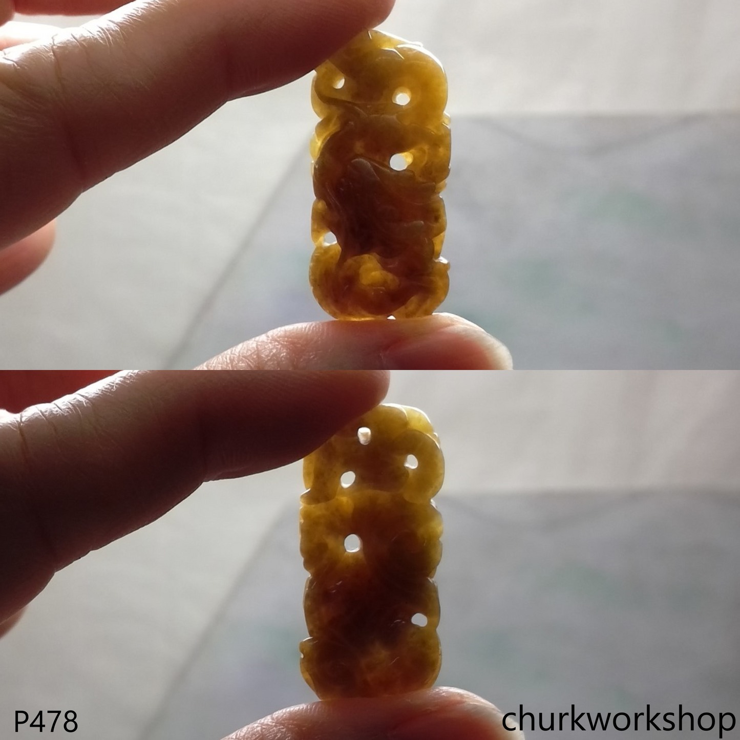 Red jade dragon pendant