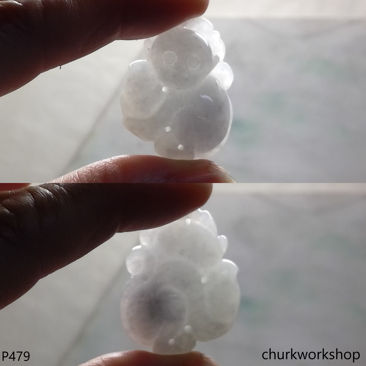 White jade monkey pendant