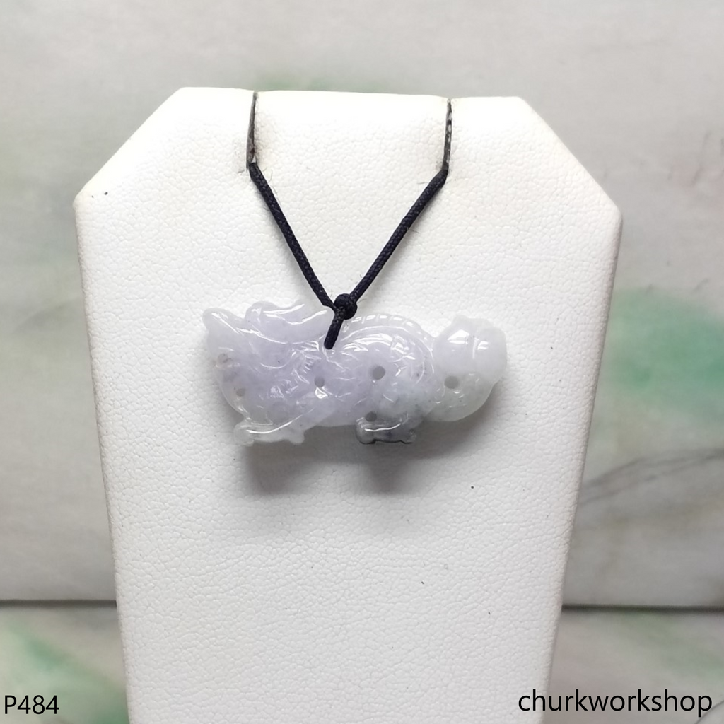 Lavender jade dragon pendant