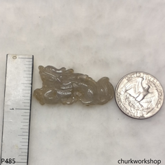 Pale brownish jade dragon pendant