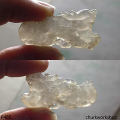Pale brownish jade dragon pendant