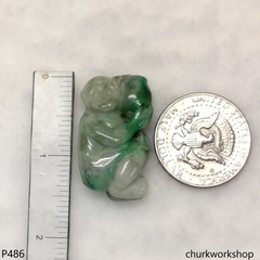 Multi-color jade monkey pendant