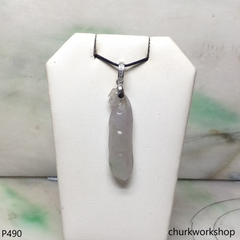 Pale lavender jade bean pendant