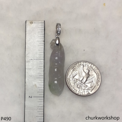 Pale lavender jade bean pendant