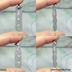 Pale lavender jade bean pendant