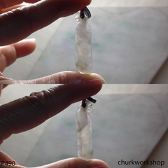 Pale lavender jade bean pendant