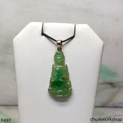 Oily green lady Buddha pendant